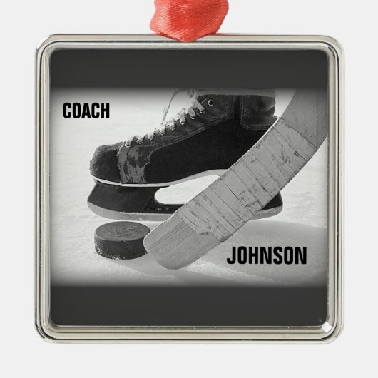 Ice Hockey Coach Bedankt Metalen Ornament (Voorkant)