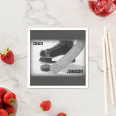 Ice Hockey Coach Bedankt Servetten (Insitu)