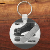 Ice Hockey Coach Bedankt Sleutelhanger (Voorkant)