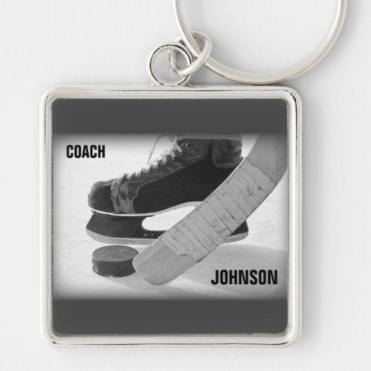 Ice Hockey Coach Bedankt Sleutelhanger (Voorkant)