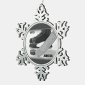 Ice Hockey Coach Bedankt Tin Sneeuwvlok Ornament (Rechts)