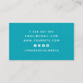 Ice Hockey Coach Instructor Blue Social Media Cool Visitekaartje (Achterkant)