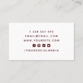 Ice Hockey Coach Instructor Red Social Media Cool Visitekaartje (Achterkant)