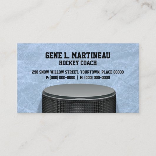 Ice Hockey Coach Visitekaartje (Voorkant)