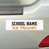 Ice Hockey - Creëer je eigen schoolgeest Bumpersticker (Op auto)