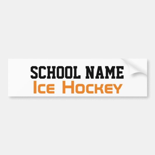 Ice Hockey - Creëer je eigen schoolgeest Bumpersticker (Voorkant)