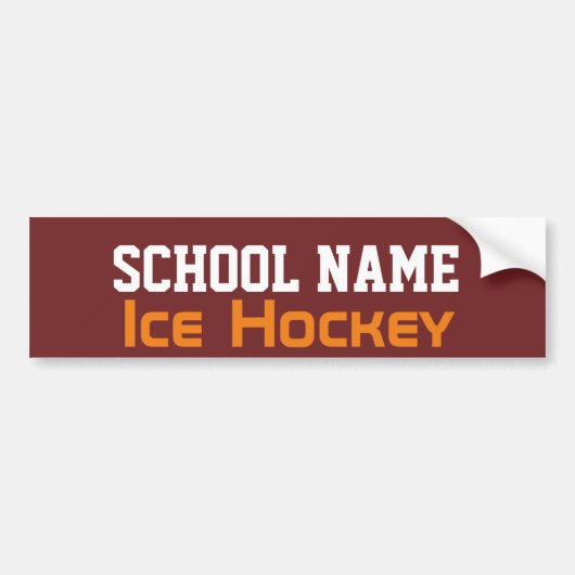 Ice Hockey - Creëer je eigen schoolgeest Bumpersticker (Voorkant)