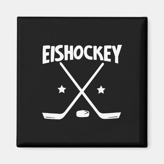 Ice Hockey - Crossed Rackets (1) Magneet (Voorkant)