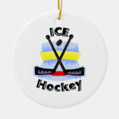 Ice Hockey Crossed Sticks Keramisch Ornament (Voorkant)