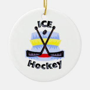Ice Hockey Crossed Sticks Keramisch Ornament