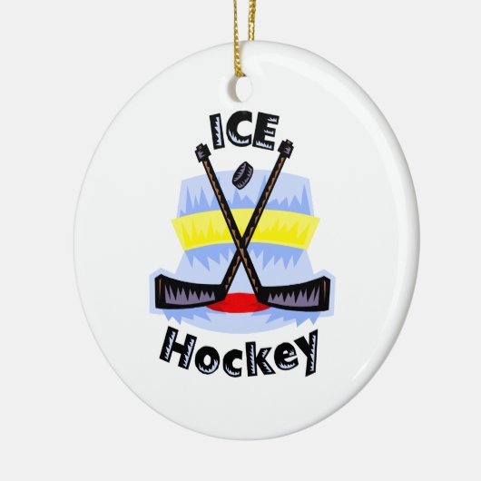 Ice Hockey Crossed Sticks Keramisch Ornament (Links)