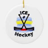 Ice Hockey Crossed Sticks Keramisch Ornament (Achterkant)