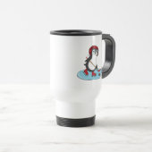 Ice Hockey Cute Penguin Reisbeker (Voorkant rechts)