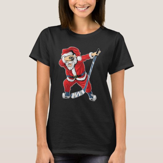 Ice Hockey Dabbing Santa Claus Hockey Player Chris T-shirt (Voorkant)