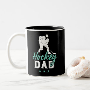 Ice Hockey Dad Proud Father Sports Player Son Tweekleurige Koffiemok