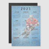 Ice Hockey Design 2025 Kalender Magnetische Kaart (Voorkant / Achterkant)