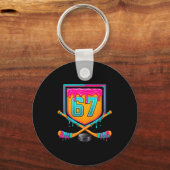Ice Hockey Drip Number 67 Ice Hockey Player Sleutelhanger (Voorkant)