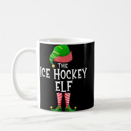 Ice Hockey Elf Matching Family Group - Kerstmis Koffiemok (Links)