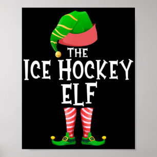 Ice Hockey Elf Matching Family Group - Kerstmis Poster
