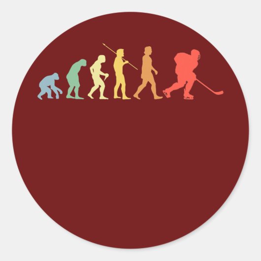 Ice Hockey Evolution Retro Sport Ice Hockey Ronde Sticker (Voorkant)