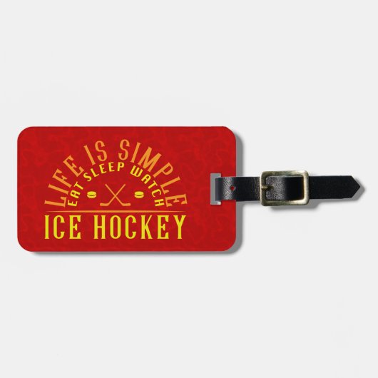  Ice Hockey Fan Baggage Label Bagagelabel (Voorkant horizontaal)