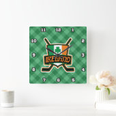 Ice Hockey Flag Logo Wall klok (Huis)