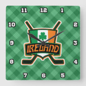 Ice Hockey Flag Logo Wall klok (Voorkant)