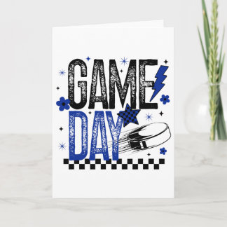 Ice Hockey Game Day Hockey Mom Retro Blue And Blac Kaart