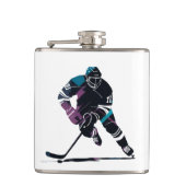 Ice Hockey Game Sport Challenge Silhouette Stijl Heupfles (Voorkant)