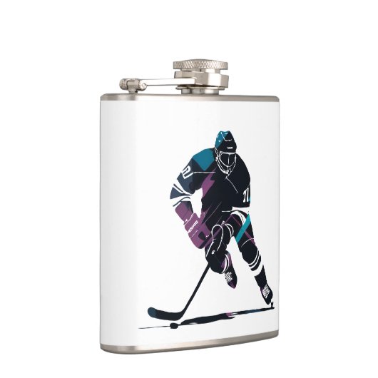 Ice Hockey Game Sport Challenge Silhouette Stijl Heupfles (Rechts)