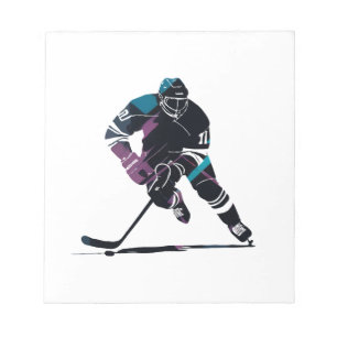 Ice Hockey Game Sport Challenge Silhouette Stijl Notitieblok