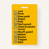 Ice Hockey Gear Checklist Badge (Voorkant)