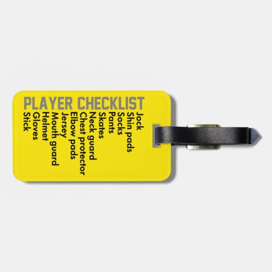 Ice Hockey Gear Checklist Bagagelabel (Achterkant horizontaal)
