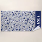 Ice Hockey Gear Grey Navy White Overzicht Afdrukke Strandlaken (Voorkant)