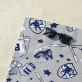 Ice Hockey Gear Grey Navy White Overzicht Afdrukke Strandlaken (In situ)