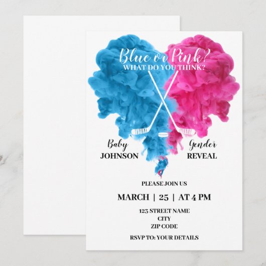 Ice Hockey gender onthult de uitnodiging van (Voorkant / Achterkant)