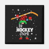 Ice Hockey Gnome Red Buffalo Plaid Matching Family Magneet (Voorkant)