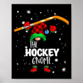 Ice Hockey Gnome Red Buffalo Plaid Matching Family Poster (Voorkant)