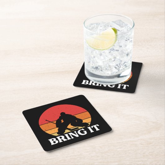 Ice Hockey Goalie brengt hem mee Kartonnen Onderzetters (Insitu)