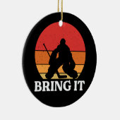 Ice Hockey Goalie brengt hem mee Keramisch Ornament (Rechts)