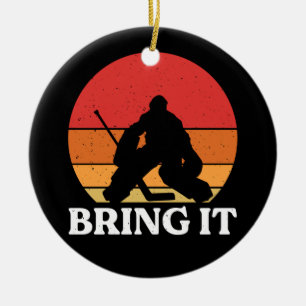 Ice Hockey Goalie brengt hem mee Keramisch Ornament