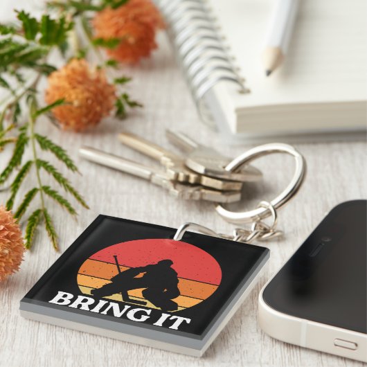 Ice Hockey Goalie brengt hem mee Sleutelhanger (Voorkant Rechts)