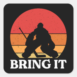 Ice Hockey Goalie brengt hem mee Vierkante Sticker