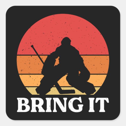 Ice Hockey Goalie brengt hem mee Vierkante Sticker (Voorkant)