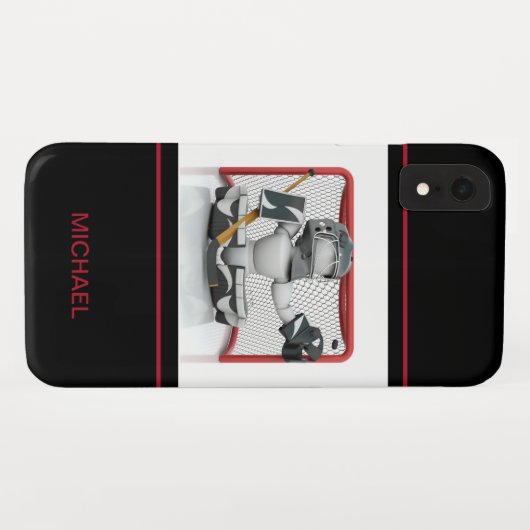 Ice Hockey Goalie Gepersonaliseerde naam | Sport Case-Mate iPhone Case (Achterkant (horizontaal))