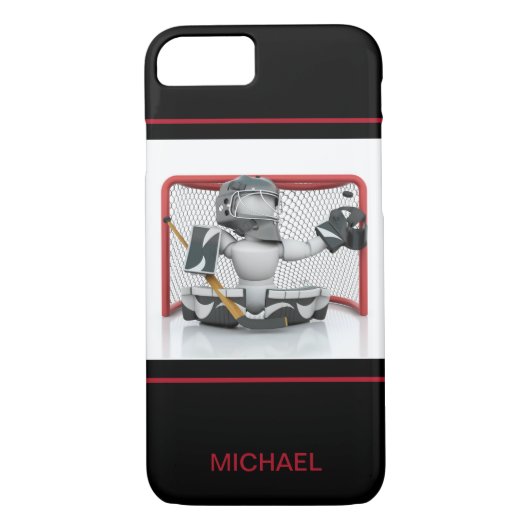 Ice Hockey Goalie Gepersonaliseerde naam | Sport Case-Mate iPhone Case (Achterkant)