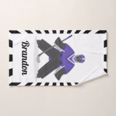 Ice Hockey Goalie Goalkeeper Player Paarse Kindere Handdoek (Handdoek)