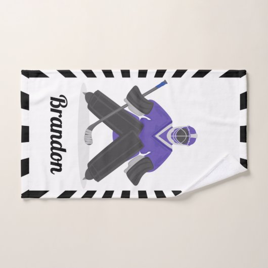Ice Hockey Goalie Goalkeeper Player Paarse Kindere Handdoek (Handdoek)