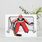 Ice Hockey Goalie Invitaties Kaart (Staand voorkant)