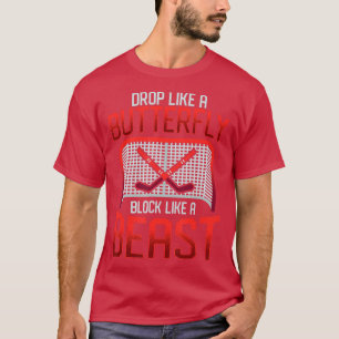 Ice Hockey Goalie laat vallen als een vlinderblok T-shirt